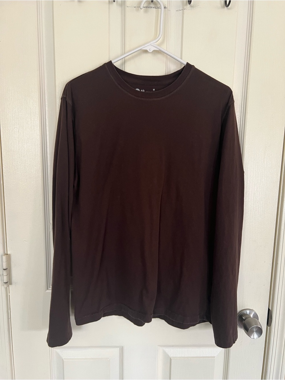 Vintage 2006 GAP Brown Long Sleeve Crewneck Cotton Tee M Y2K